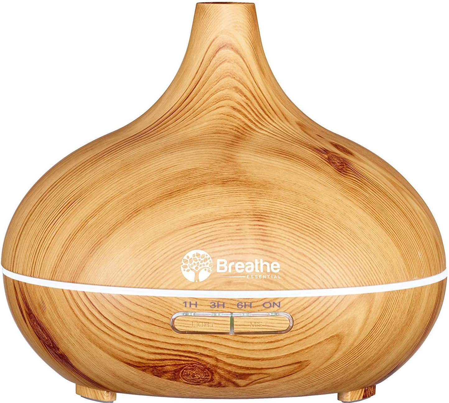 Essential Oil Diffuser - 550ml Capacity with Cleaning Kit & Measuring Cup, 18-Hour Runtime, 16 LED Light Settings, and Auto Power Off (Natural Oak)